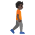 person walking facing right, dark skin tone